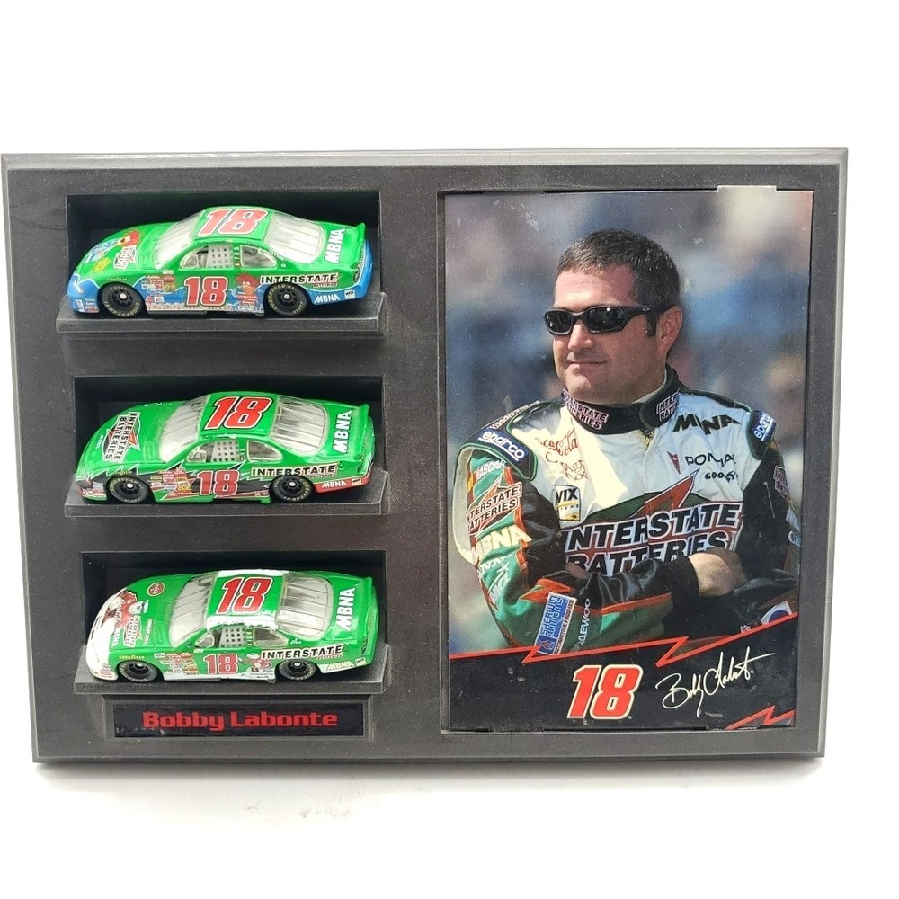 NASCAR Bobby‎ Labonte #18 Set Of 3 Action Cars Photograph Display Interstate